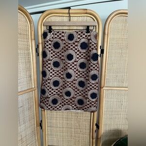 TORY BURCH Thomad Runway Crochet Brown/ Blue Skirt